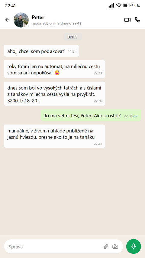 Amatérsky fotograf píše, že Mliečna cesta sa mu podarila na prvýkrát s číslami z ťahákov