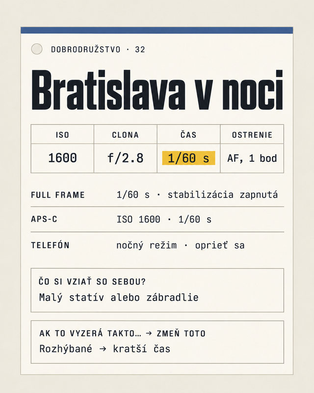Dobrodružstvo 32, Bratislava v noci
