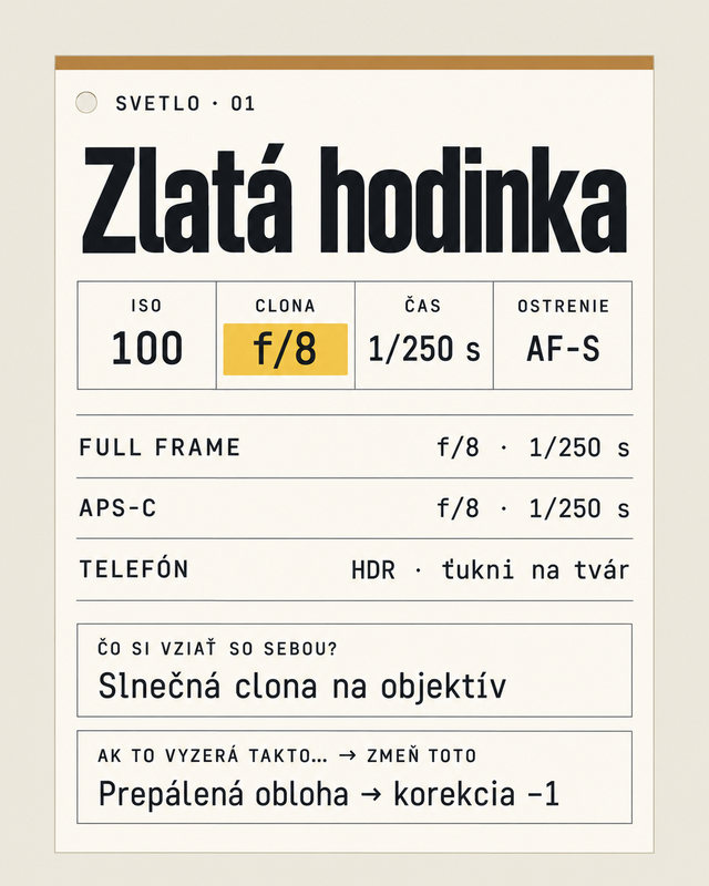 Svetlo, zlatá hodinka